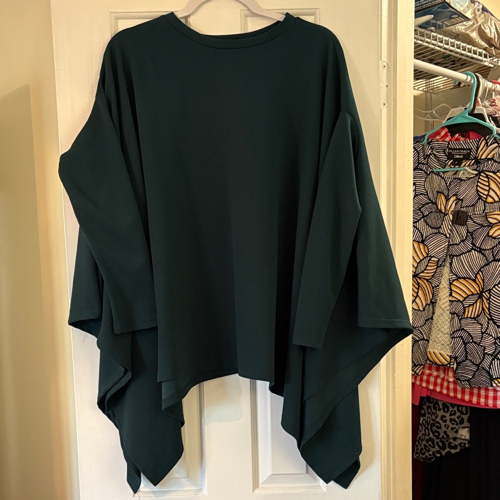 Jade Mackenzie Teal Poncho Top